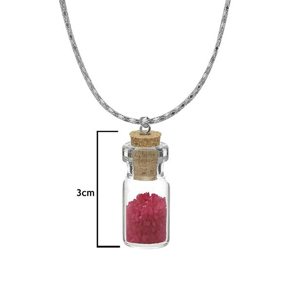 Urthn Red Beads Silver Plated Glass Chain Pendant - 1202429E