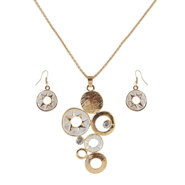 Urthn Austrian Stone Gold Plated Pendant Set - 1202511