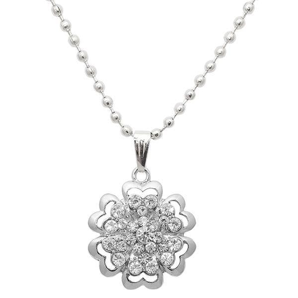 Kriaa Floral Design Austrian Stone Chain Pendant - 1202534