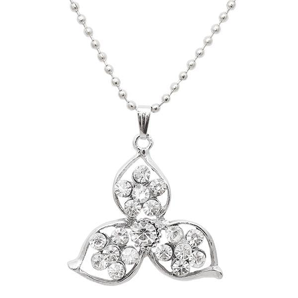 Kriaa Floral Design Austrian Stone Chain Pendant - 1202535