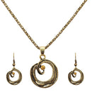 Regina Round Shaped Gold Plated Pendant Sets