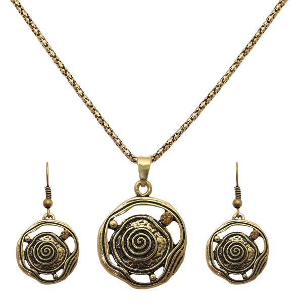 Regina Round Shaped Gold Plated Pendant Sets - 1202547