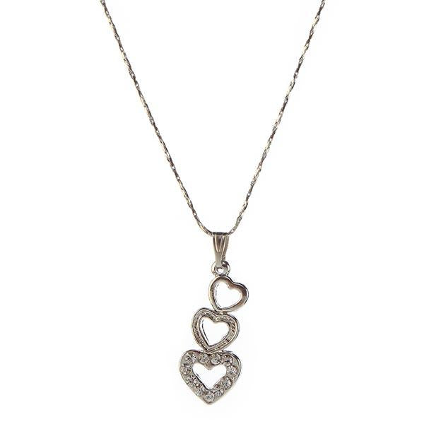 Kriaa Austrian Stone Heart Shape Chain Pendant - 1202601