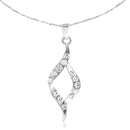 Kriaa Rhodium Plated Austrian Stone Chain Pendant - 1202612