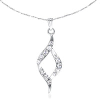 Kriaa Rhodium Plated Austrian Stone Chain Pendant - 1202612