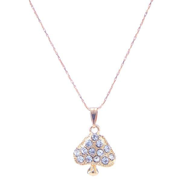 Regina White Austrian Stone Gold Plated  Chain Pendant - 1202624