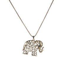 Urthn Elephant Shape Antique Gold Plated Chain Pendant - 1203011