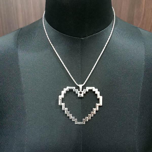 Urthn Rhodium Plated Heart Shape Chain Pendant - 1203029