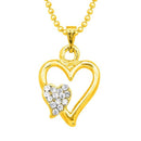Kriaa Gold Plated Heart Shape Chain Pendant - 1203115B