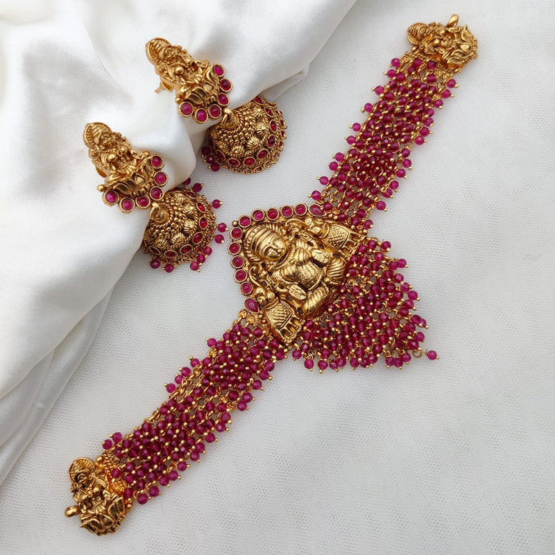 Jewel Addiction Gold Plated Temple Necklace Set