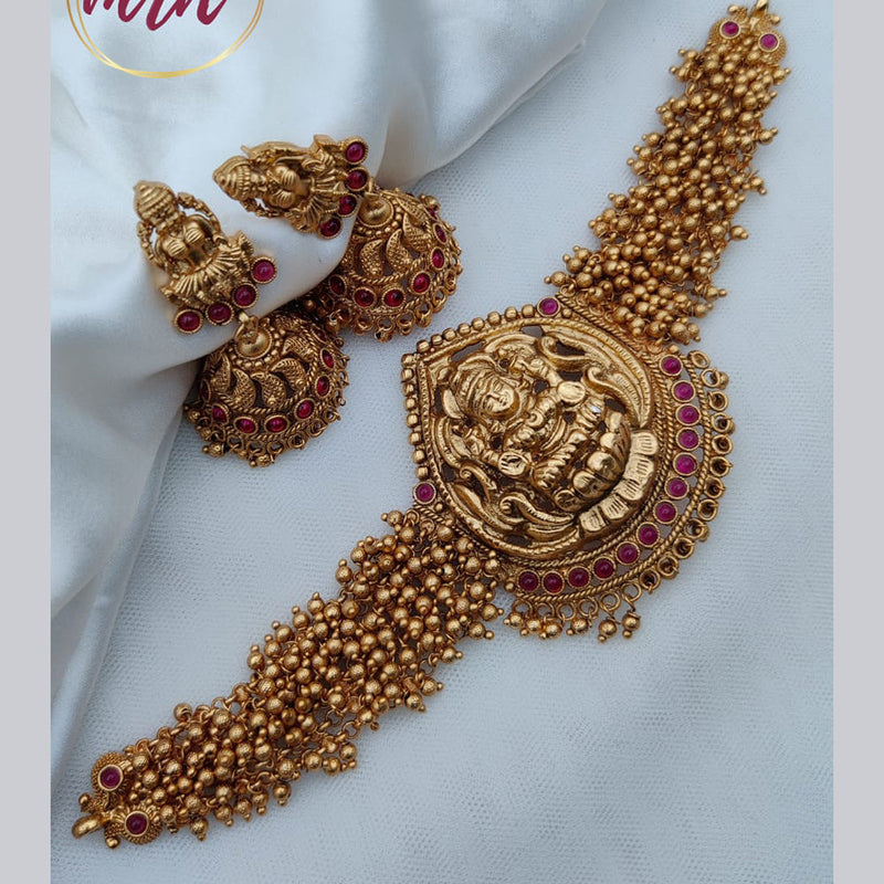 Jewel Addiction Gold Plated Temple Necklace Set