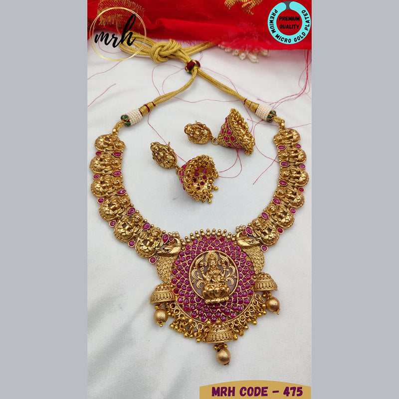 Jewel Addiction Gold Plated Temple Necklace Set