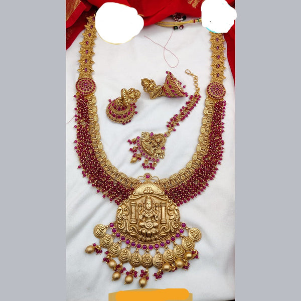 Jewel Addiction Gold Plated Long Temple Necklace Set