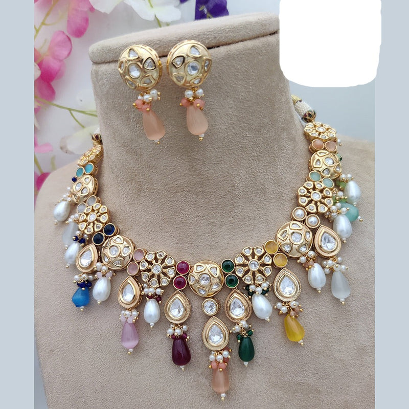 Jewel Addiction Gold Plated Kundan Necklace Set