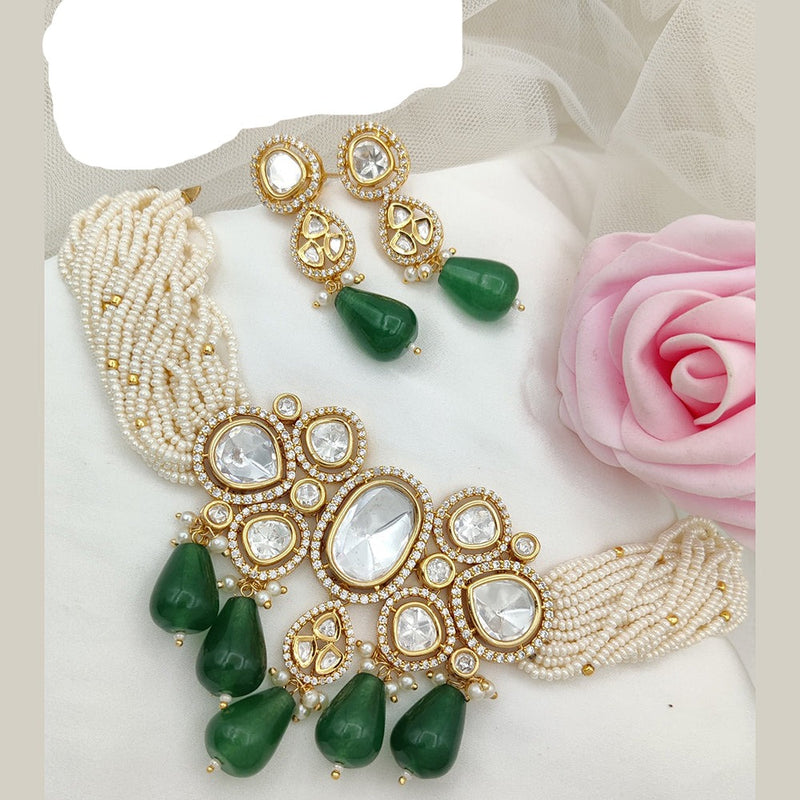 Jewel Addiction Gold Plated Kundan Choker Necklace Set