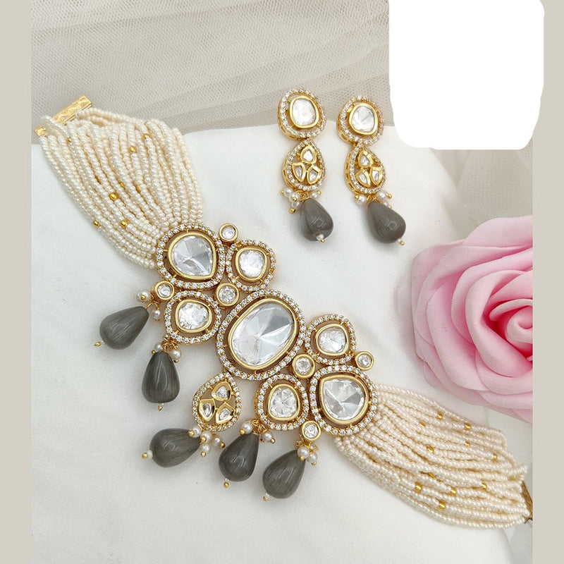 Jewel Addiction Gold Plated Kundan Choker Necklace Set