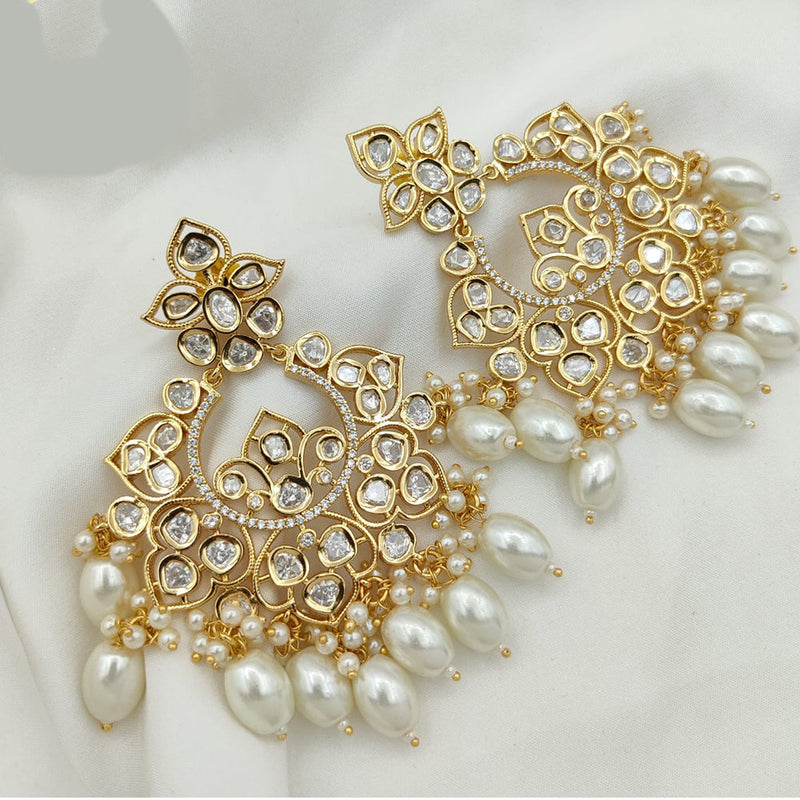 Jewel Addiction Gold Plated Kundan Dangler Earrings