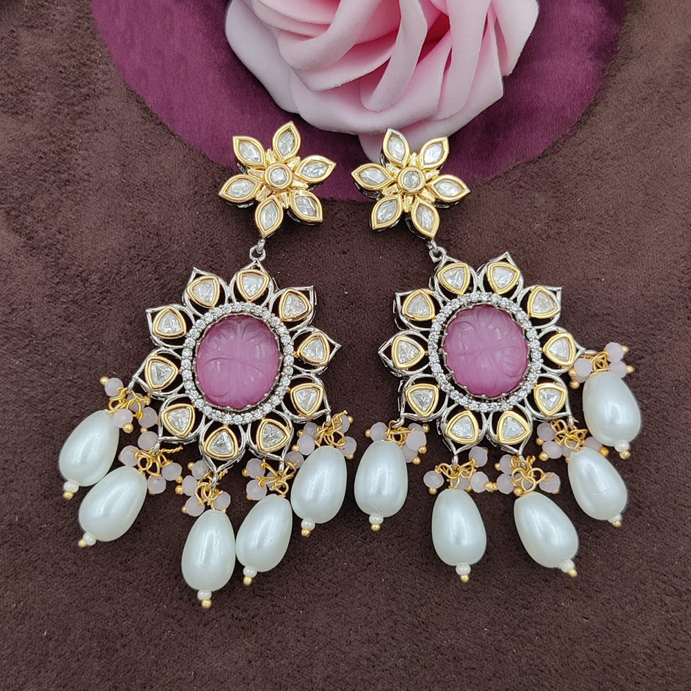 Jewel Addiction Gold Plated Kundan Dangler Earrings