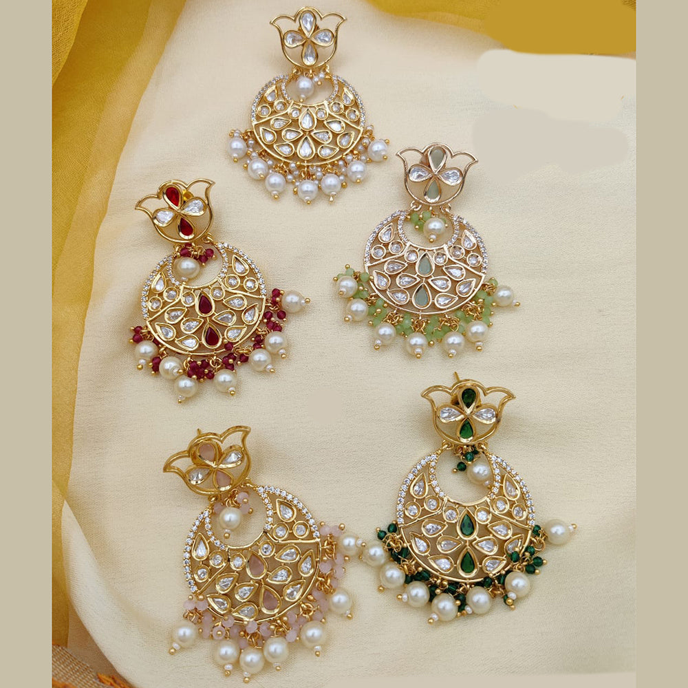 Jewel Addiction Gold Plated Kundan Dangler Earrings