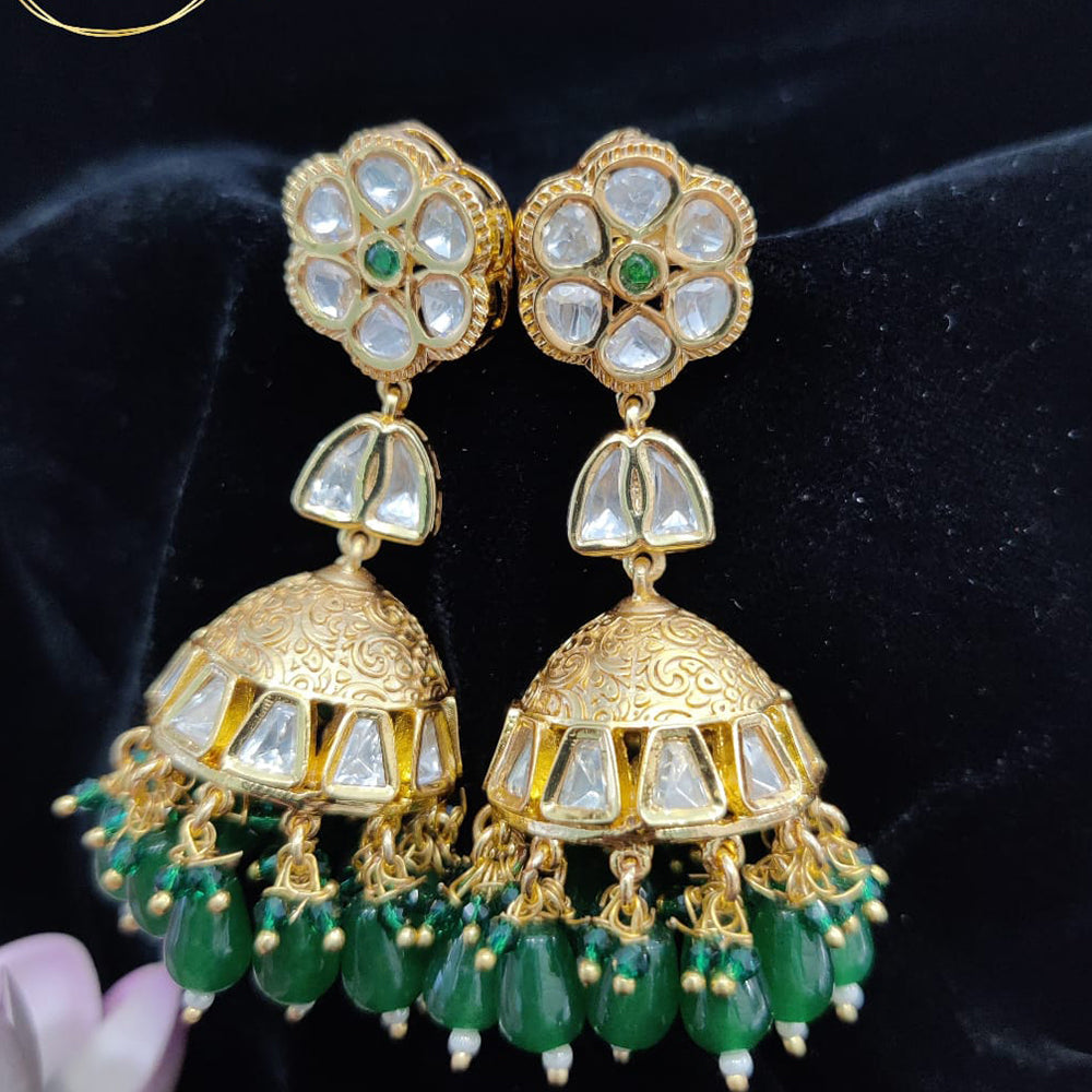 Jewel Addiction Gold Plated Kundan Jhumki Earrings