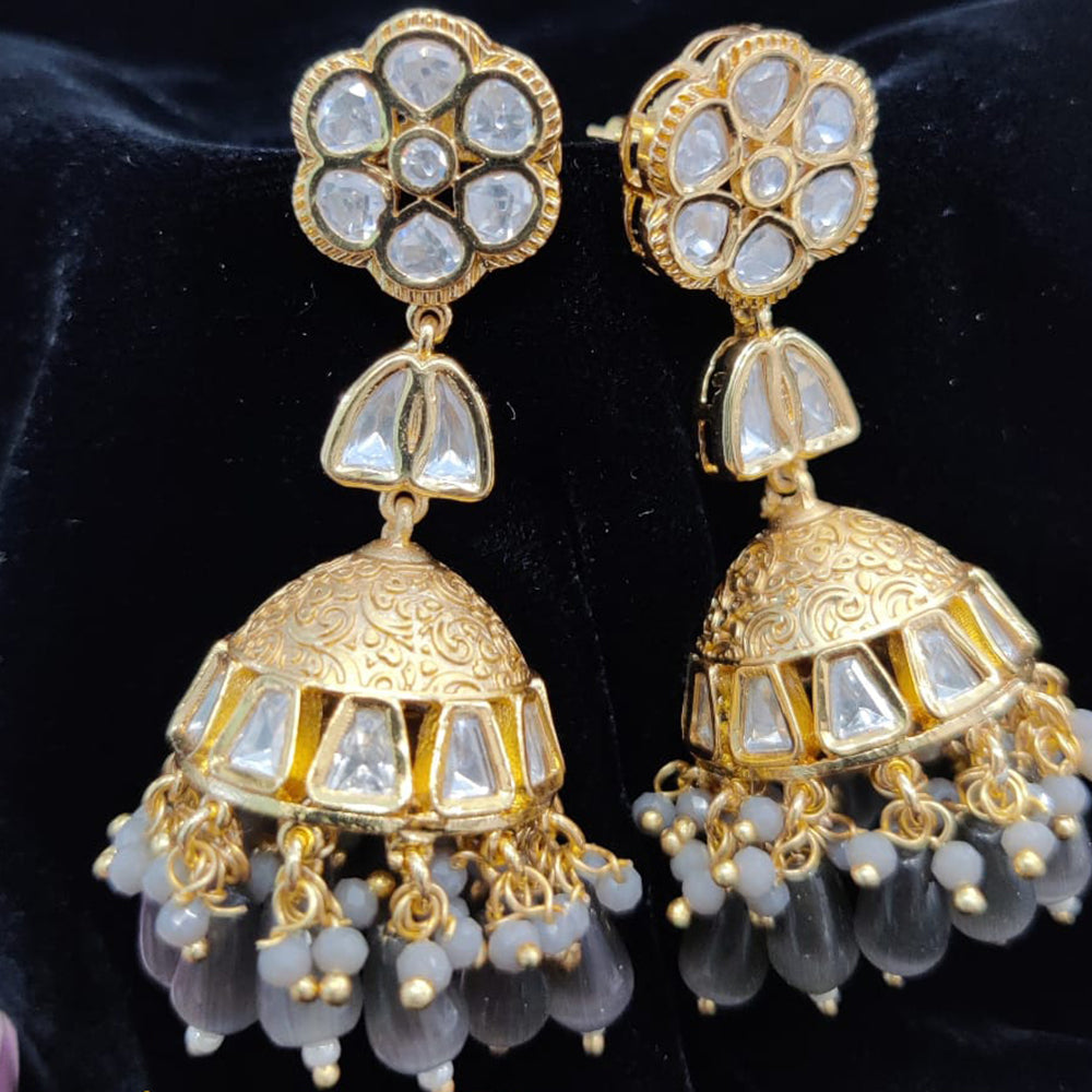 Jewel Addiction Gold Plated Kundan Jhumki Earrings