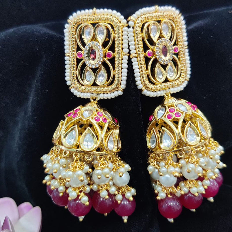 Jewel Addiction Gold Plated Kundan Jhumki Earrings