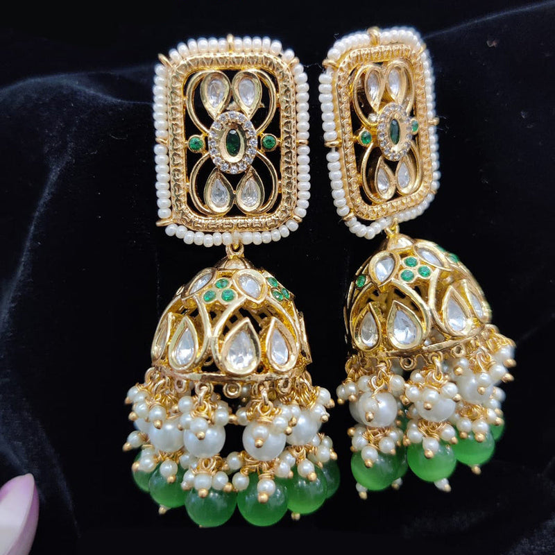 Jewel Addiction Gold Plated Kundan Jhumki Earrings