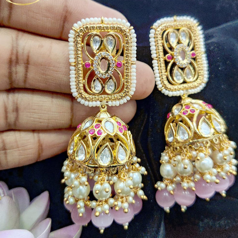 Jewel Addiction Gold Plated Kundan Jhumki Earrings