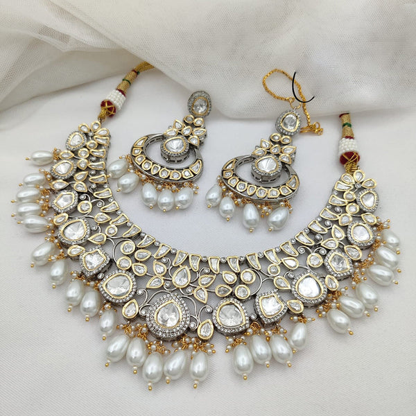 Jewel Addiction  2Tone  Plated Kundan Necklace Set