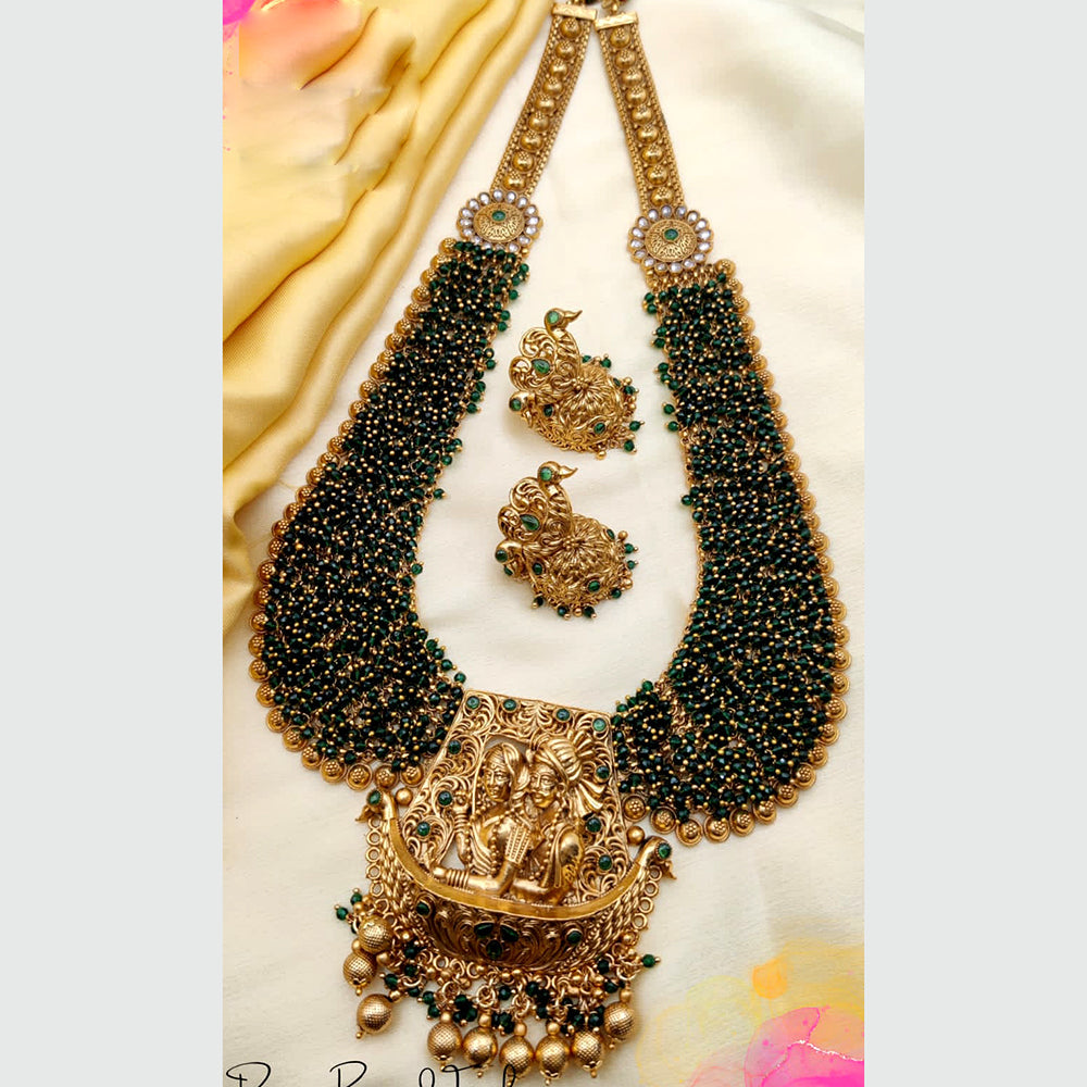 Jewel Addiction Copper Gold Plated Pearl Temple Necklace Set