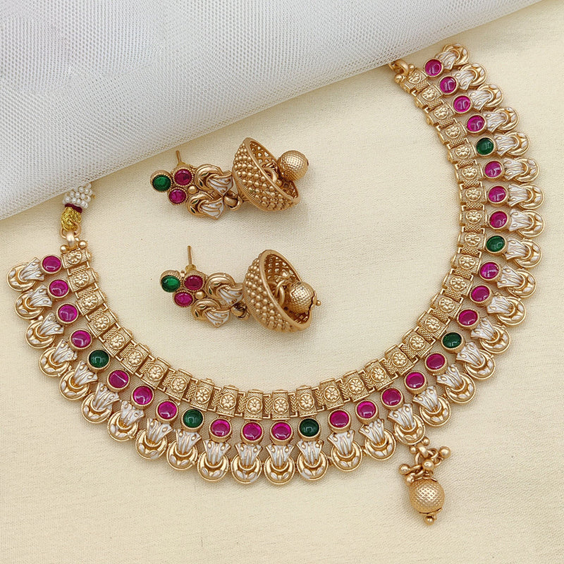 Jewel Addiction Gold Plated Pota Stone Necklace Set