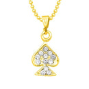 Kriaa Austrian Stone Gold Plated Chain Pendant - 1203130B