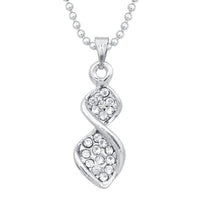 Regina Silver Plated Austrian Stone Chain Pendant - 1203138A