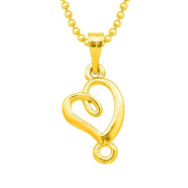 Kriaa Heart Design Gold Plated Chain Pendant
