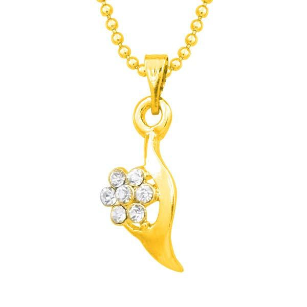 Tip Top Fashions Austrian Stone Gold Plated Chain Pendant - 1203142B