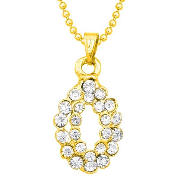 Kriaa Austrian Stone Gold Plated Chain Pendant