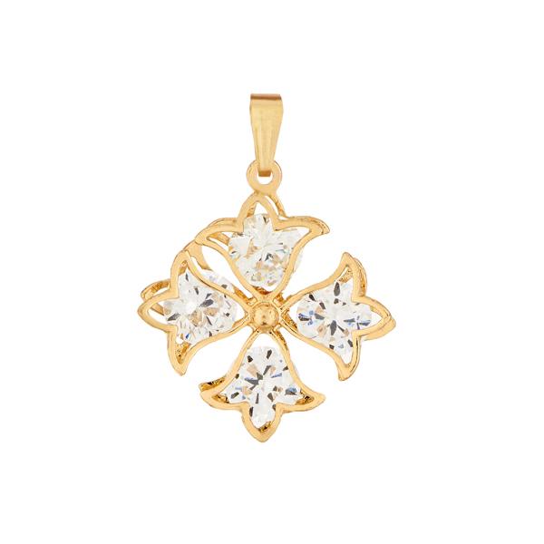 Tip Top Fashions Gold Plated Cubic Zirconia Stone Pendant - 1203501