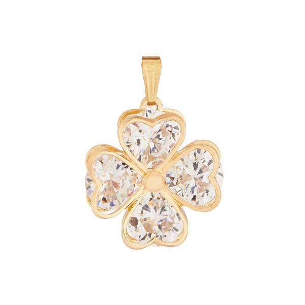 Tip Top Fashions Cubic Zirconia Stone Gold Plated Pendant - 1203502