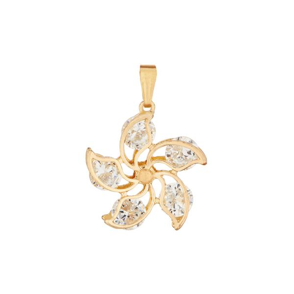 Tip Top Fashions Zinc Alloy Gold Plated Cubic Zirconia Pendant - 1203503