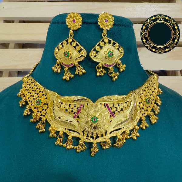 Siara Collections Forming Gold Plated Choker Necklace Set