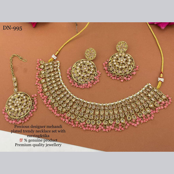 JCM Jewellery Mehandi Plated Crystal Necklace Set