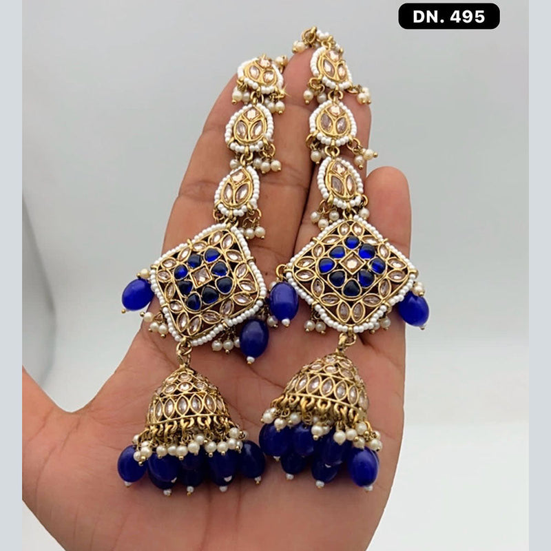 JCM Jewellery Gold Plated Beads Kanchain Jhumki Earrings