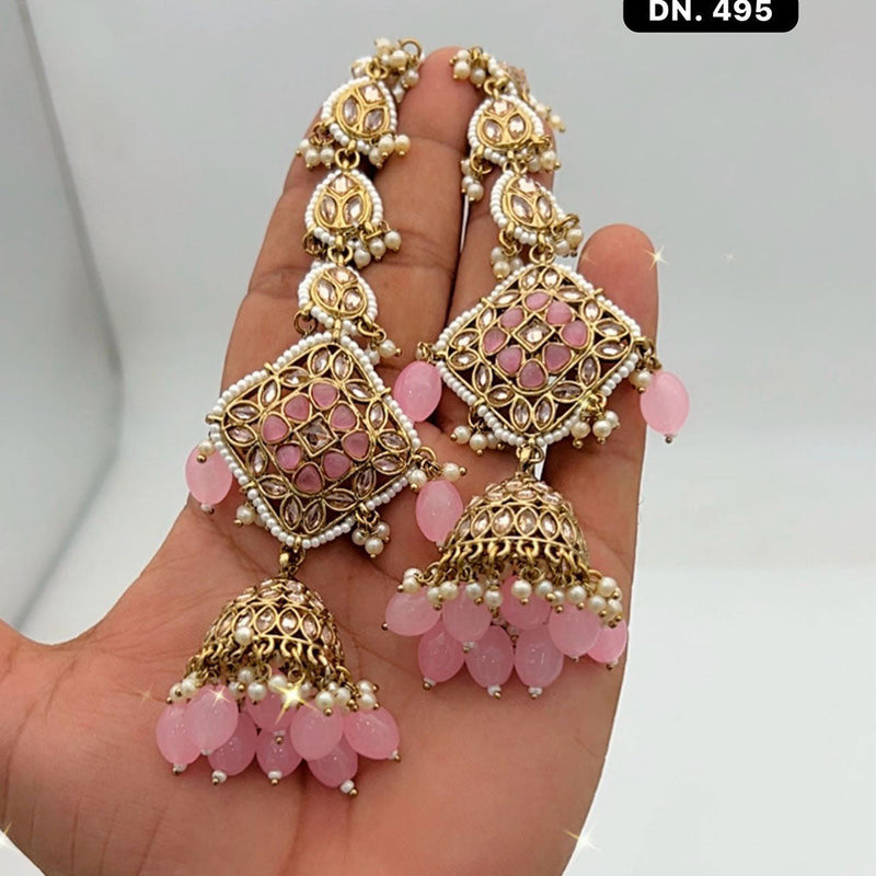 JCM Jewellery Gold Plated Beads Kanchain Jhumki Earrings