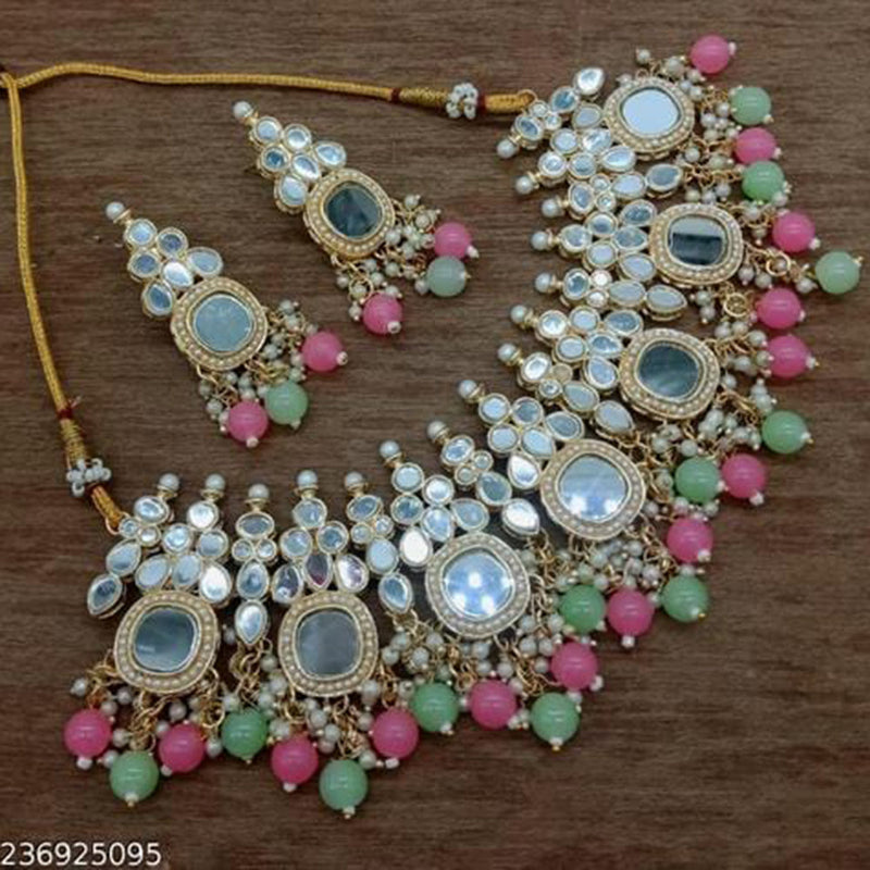 Jcm Jewellery Gold Plated Mirror Choker Necklace Set