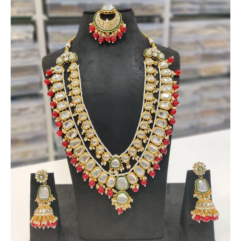 JCM Jewellery Gold Plated Kundan Long Necklace Set