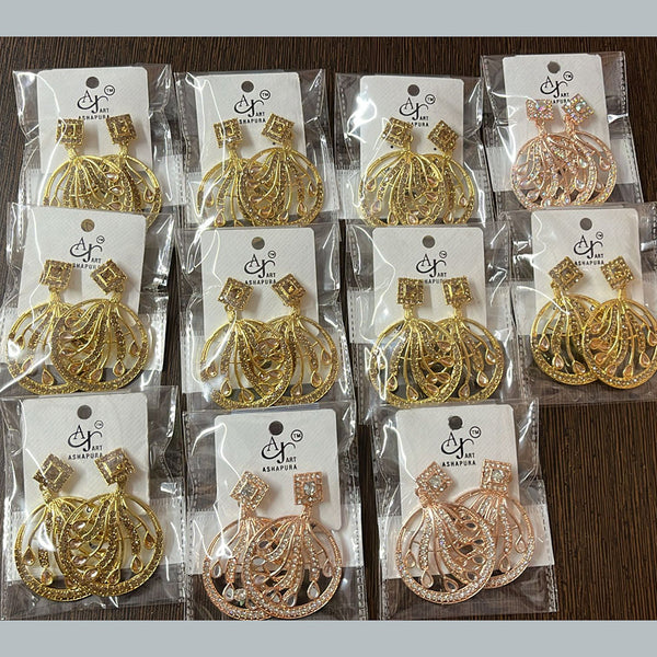 Ashapura Art  Gold Plated Austrian Stone Dangler Earrings