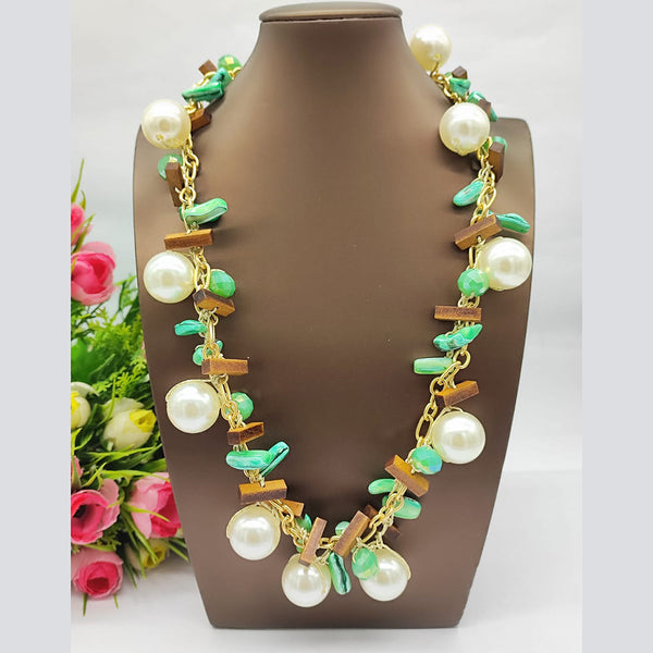 JCM Gold Plated Designer Pearls Long Necklace