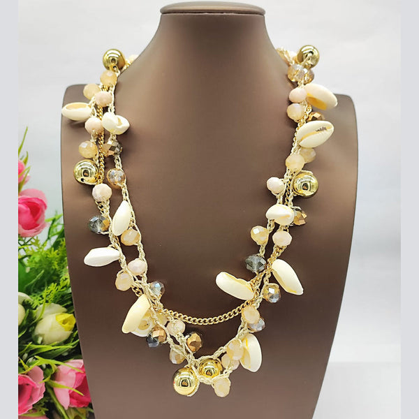 JCM Gold Plated Designer Pearls Long Necklace