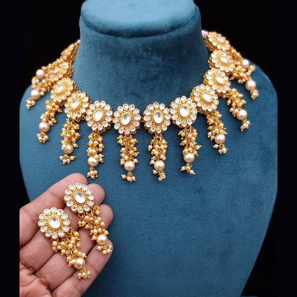 JCM Gold Plated Kundan Stone Necklace Set