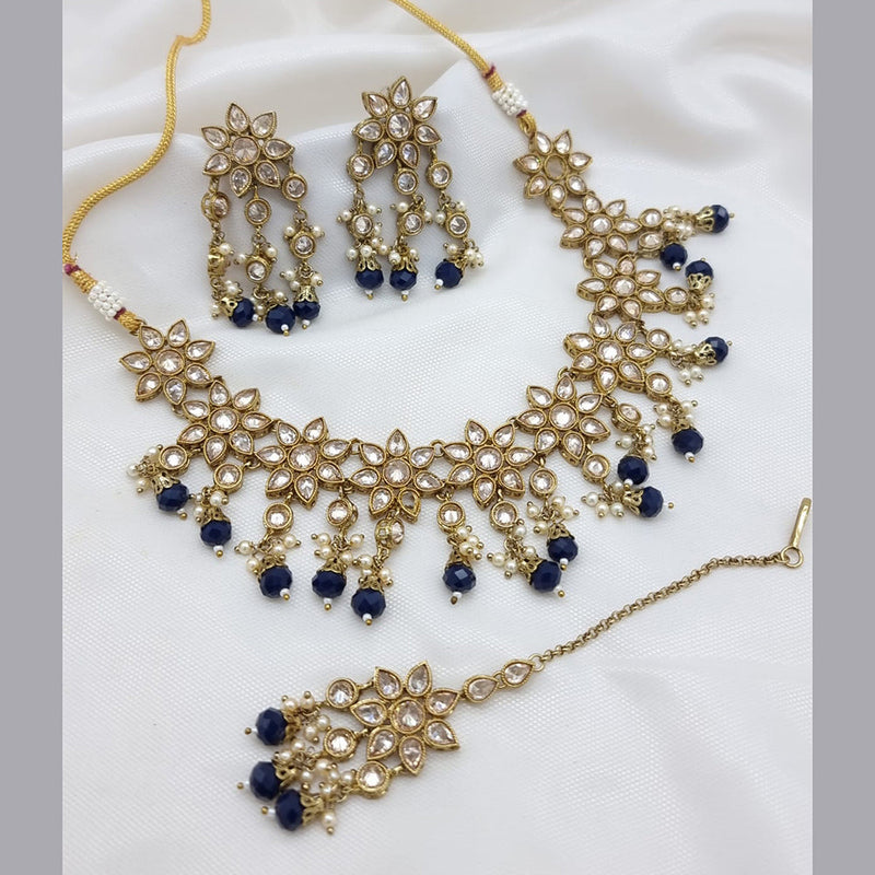 JCM Gold Plated Crystal Stone Necklace Set